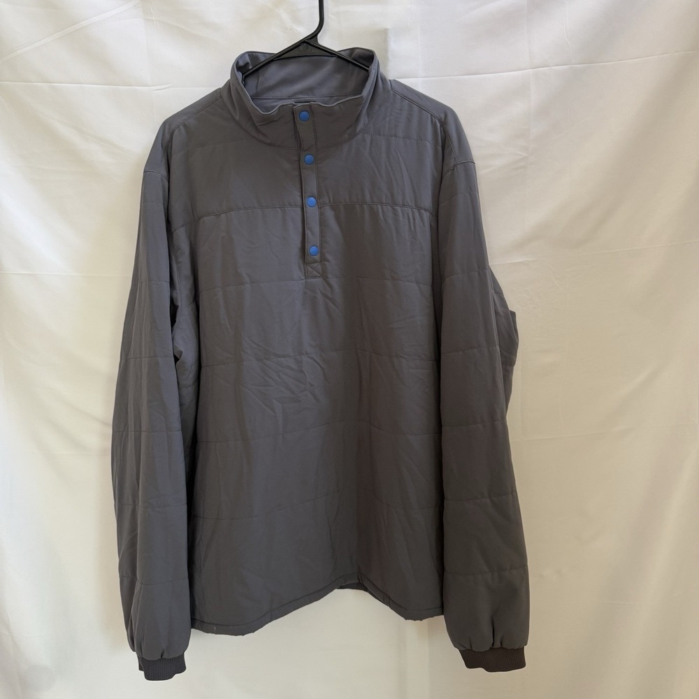 Footjoy FJ Golf Snap Pullover Thermal Midlayer Quilted Gray/Blue Men's Size XL